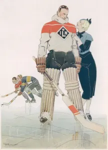 Vincent Prints: Ice Hockey by Rene Vincent