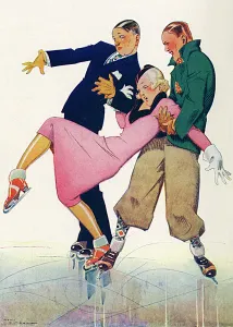 Vincent Prints: Ice skating by Rene Vincent