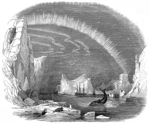 Ross Prints: Icebergs and the Aurora Borealis, Arctic, c. 1849