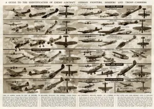 G H Davis Illustrations Prints: Identification of enemy aircraft by G. H. Davis