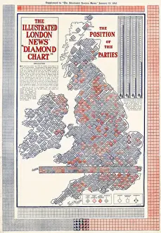 Parties Prints: The Illustrated London News - Diamond Chart Election Map