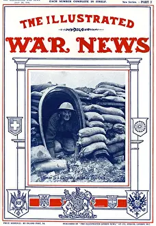 Dugout Prints: Illustrated War News - British soldier in captured dug-out