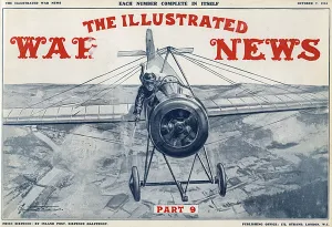 Pilots Prints: Illustrated War News front cover, shooting from plane