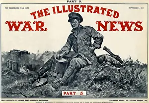 Resting Prints: Illustrated War News front cover, soldier writing letter