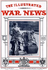Gardening Prints: Illustrated War News front cover - a woman gardener, WW1
