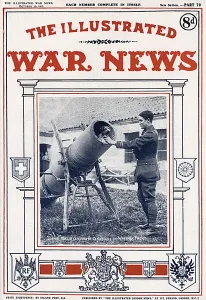 Canadians Prints: Illustrated War News - Dog in a trench mortar, WW1