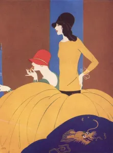 Art Deco Prints: Illustration from an advert for Celanese fabrics