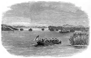 Shortly Prints: Illustrations of the American Civil war. Federal flotilla on
