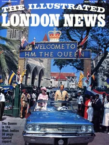 Indies Prints: ILN front cover. Queen Elizabeth II in the West Indies