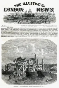Nineteenth Prints: ILN front cover - start of Thames Embankment works