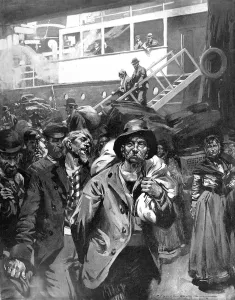 European Prints: Immigrants arriving in Britain, 1903
