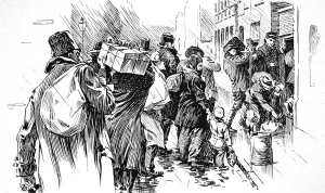 Arriving Prints: Immigrants arriving at the Jewish Shelter, London, 1904