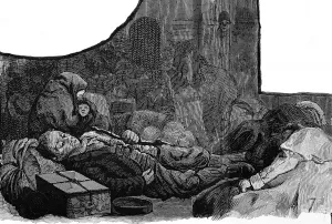 December Prints: Immigrants sleeping in Castle Garden, New York, 1886