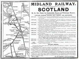 Route Prints: Improved night service from North of Scotland to St. Pancras, London. Date: 1907