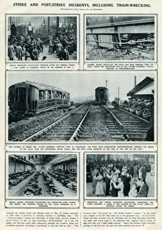 Trains Prints: Incidents including train-wrecking: General Strike 1926