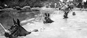 Artillery Prints: An Indian artillery battery crossing a river