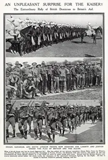 Military Prints: Indian, Canadian and South Africa Troops Fighting 1914