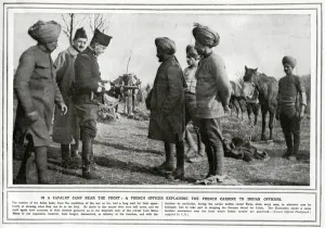 Teach Prints: Indian and French soldiers near the front during WWI