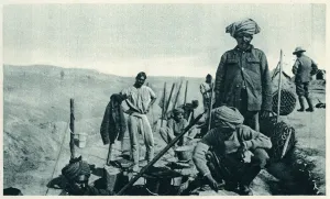 Salonika Prints: Indian sepoys at a camp during World War I