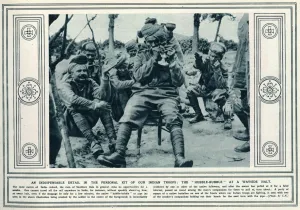 Resting Prints: Indian soldier smoking the hubble bubble pipe