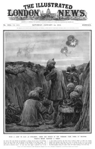 Straw Prints: Indian troops smoking in the trenches during World War I