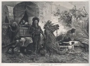 Us A Prints: Indians Attack Emigrants