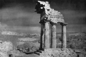 Italy Prints: Infrared photograph of Sicilian temple
