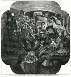 Uncomfortable Prints: Inside a crowded horse bus, London