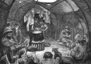 Living Prints: Inside a tent on Mitcham Common