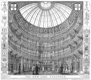 1849 Prints: Interior of the Coal Exchange, London, 1849
