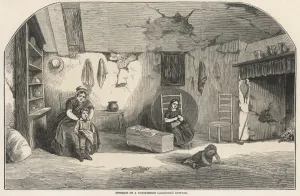 Cottages Prints: Interior of a Dorsetshire Labourers Cottage