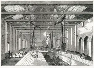 1850s Prints: The interior of Great Northern Railway (GNR) was a British railway company incorporated