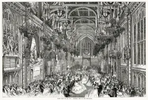 Interior Prints: Interior of the Guildhall, City of London, during a state visit by Queen Victoria