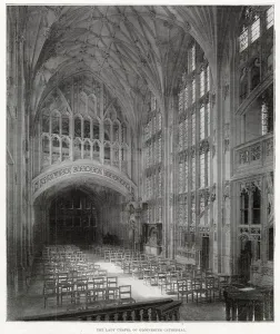 Interior Prints: Interior of the Lady Chapel of Gloucester Cathedral. Date: 1897