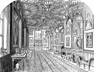 Hill Prints: Interior of Strawberry Hill House, London, 1842