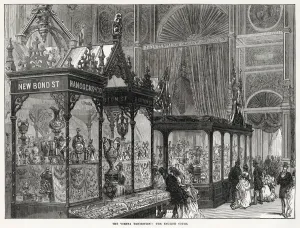 Bond Prints: Interior of the temporary Vienna Universal Exhibition, showing the English court