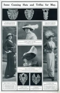 Hobble Prints: Intricate laced jabot for May 1913