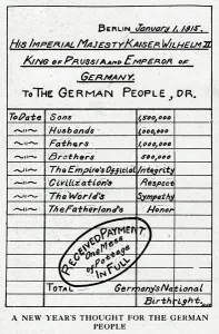 Kaiser Prints: An invoice for Kaiser Wilhlem II, 1915