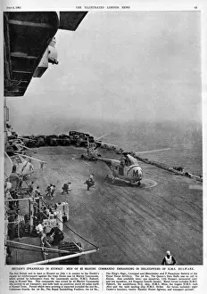 Kuwait Prints: Iraq-Kuwait tensions 1961 - helicopters leaving HMS Bulwark