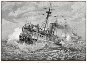 Ship Prints: Ironclads in stormy weather
