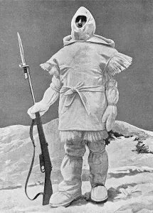 Feb16 Prints: Italian soldier in white camouflage, WWI