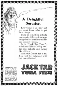 Salt Prints: Jack Tar Tuna Fish advertisement, WW1