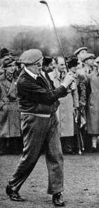 Golf Prints: James Braid playing at an exhibition match