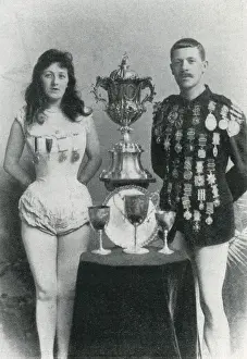 1900 Prints: James & Marie Finney, exhibition swimmers at Hippodrome