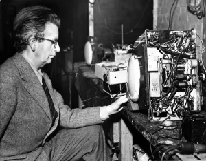 Baird Prints: John Logie Baird experimenting at home, 1942