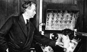 Baird Prints: John Logie Baird, with ventriloquists dummy head