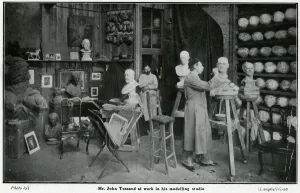 Head Prints: John Tussaud in studio 1905 John Tussaud in his studio 1905