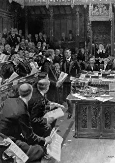 Chamberlain Prints: Joseph Chamberlain arriving in the House of Commons, 16th Ma