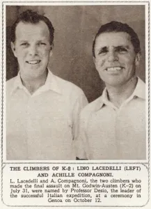 Climbers Prints: K2 mountaineers - Lacedelli & Compagnoni