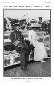 Kaiser Prints: Kaiser Wilhelm II, Princess Viktoria Luise and dachshunds